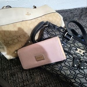 Coach purse, Guess Wallet, black and white crossbody